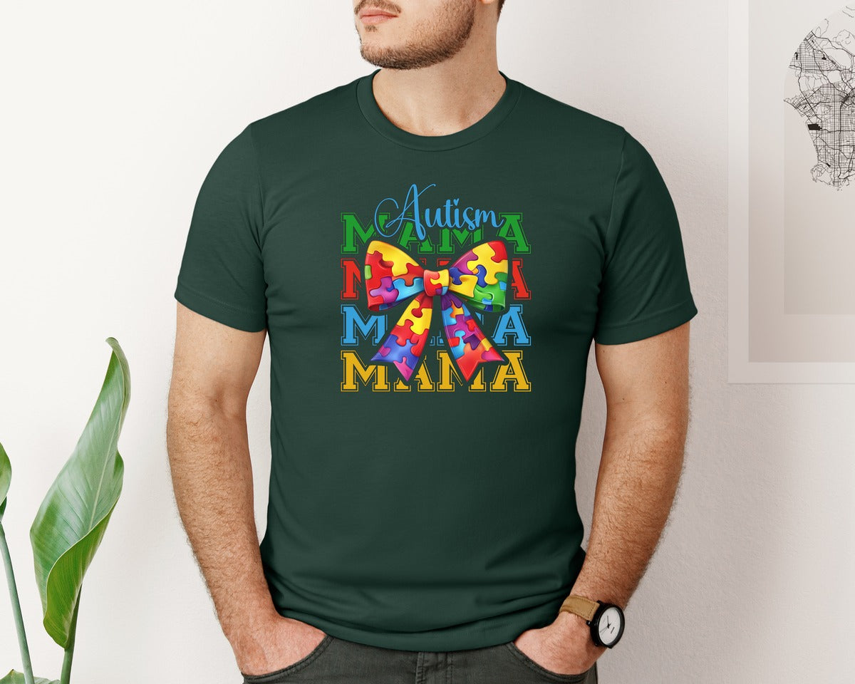 brand:Bella Canvas|color:Forest Green|Autism Awareness Autism Graphic T-Shirt