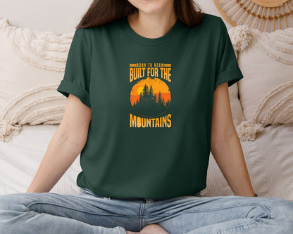 brand:Bella Canvas|color:Forest Green|Wild Life Experience Mountain Hiking Tee 6 Graphic T-Shirt