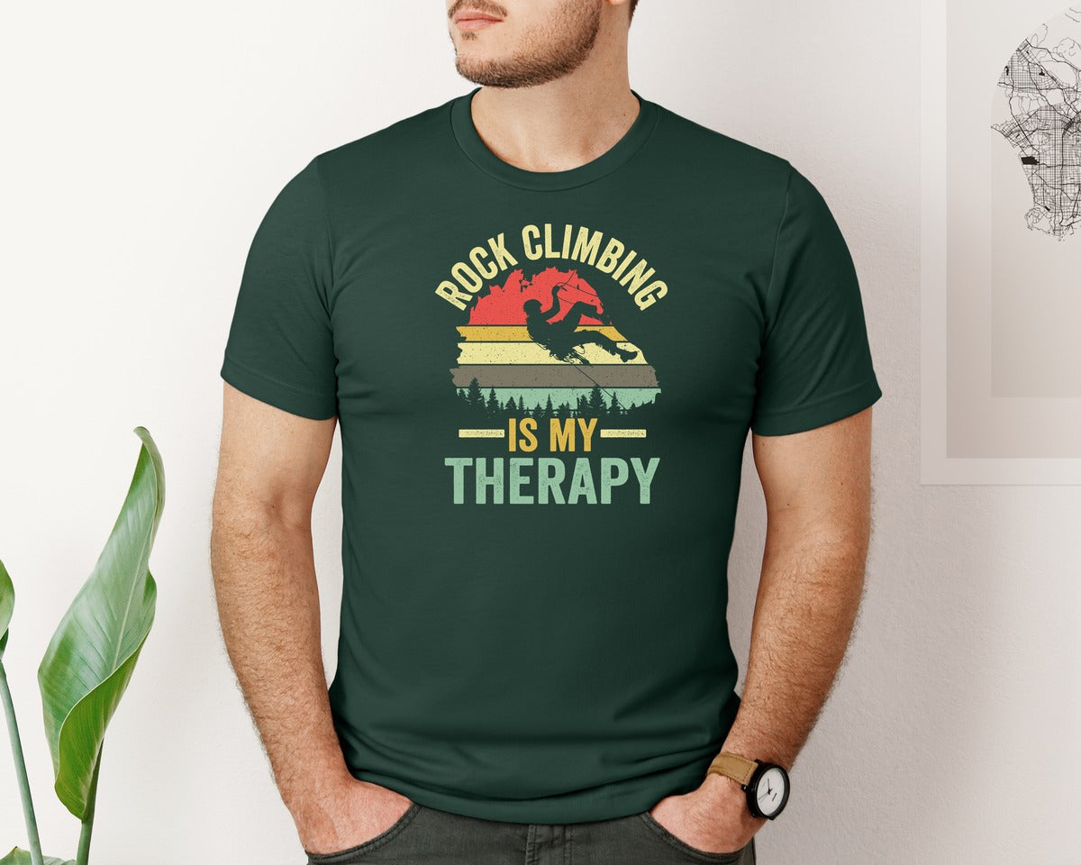 brand:Bella Canvas|color:Forest Green|Rock Climbing Graphic 2 Graphic T-Shirt