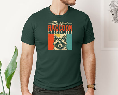 brand:Bella Canvas|color:Forest Green|Raccoon Meme T Shirt 2 Graphic T-Shirt