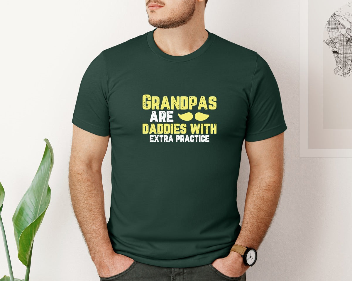 brand:Bella Canvas|color:Forest Green|Grandpas Daddies T Shirt Crafts Graphic T-Shirt