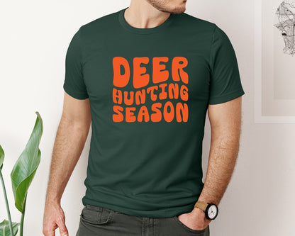 brand:Bella Canvas|color:Forest Green|Retro Deer Hunting Season Design 2 Graphic T-Shirt