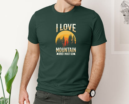 brand:Bella Canvas|color:Forest Green|Wild Life Experience Mountain Hiking Tee 3 Graphic T-Shirt