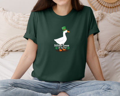 brand:Bella Canvas|color:Forest Green|Silly Goose St Patricks Funniest Graphic T-Shirt