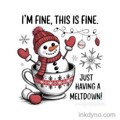 Funny Quote Cute Snowman Funny Snowman Hot Cocoa Funny Winte DTF Transfer – Ready to Press (Christmas)