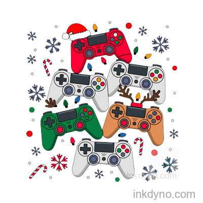 Game Controller , Xmas DTF Transfer – Ready to Press (Christmas)