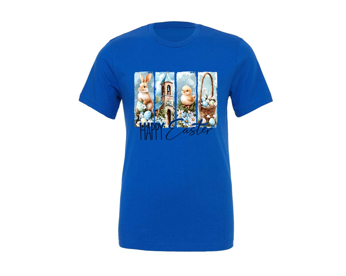 brand:Generic|color:True Royal Blue|happy-easter-brushstroke-easter-2-graphic-t-shirt