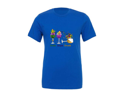 brand:Generic|color:True Royal Blue|mardi-gras-drink-drank-drunk-wine-graphic-t-shirt