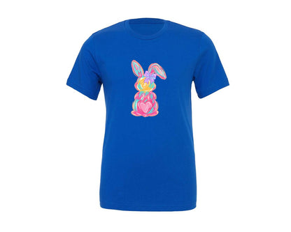 brand:Generic|color:True Royal Blue|brushstroke-bunny-pink-easter-graphic-t-shirt
