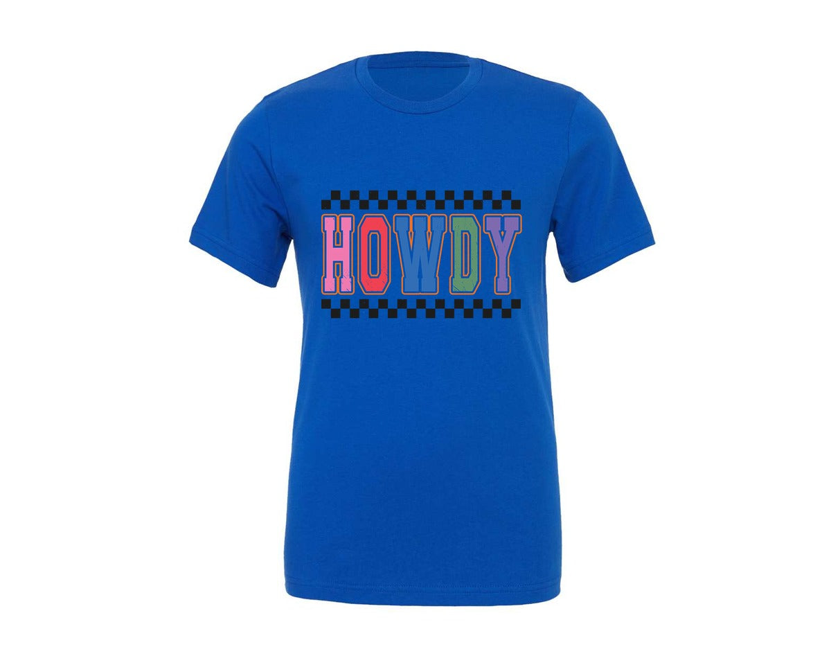 brand:Generic|color:True Royal Blue|howdy-cowboy-western-graphic-t-shirt