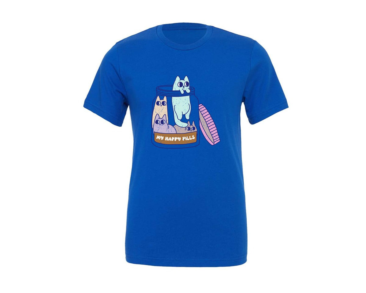 brand:Generic|color:True Royal Blue|my-happy-pills-mental-health-graphic-t-shirt