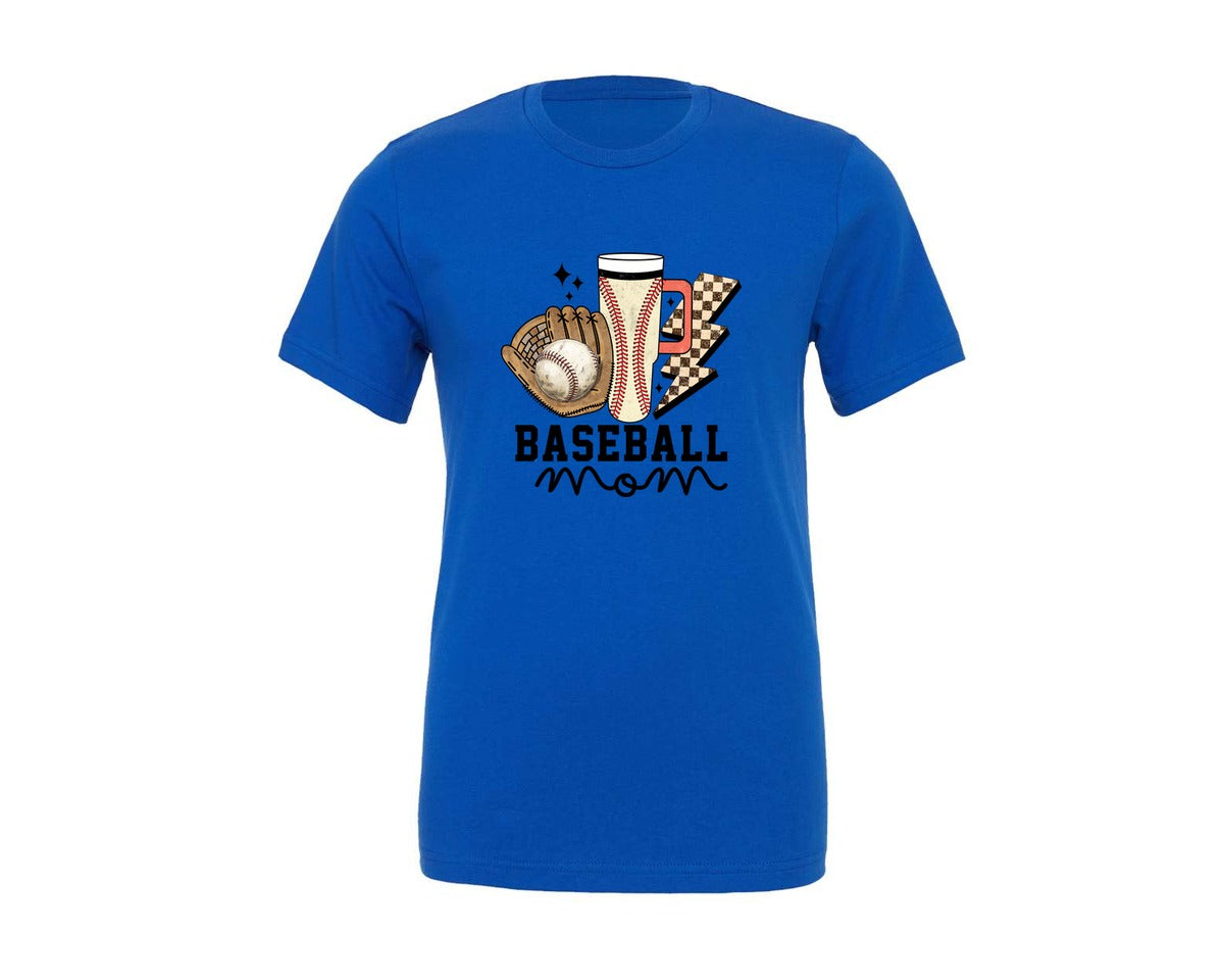 brand:Generic|color:True Royal Blue|baseball-mom-7-graphic-t-shirt