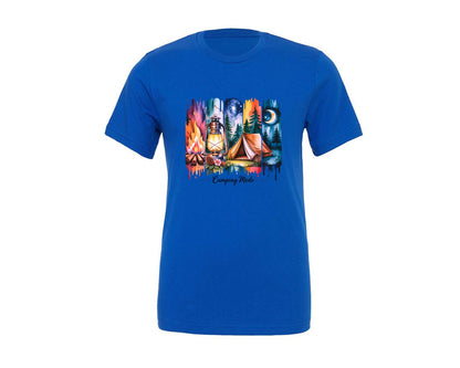 brand:Generic|color:True Royal Blue|camping-brushstroke-camping-mode-2-graphic-t-shirt