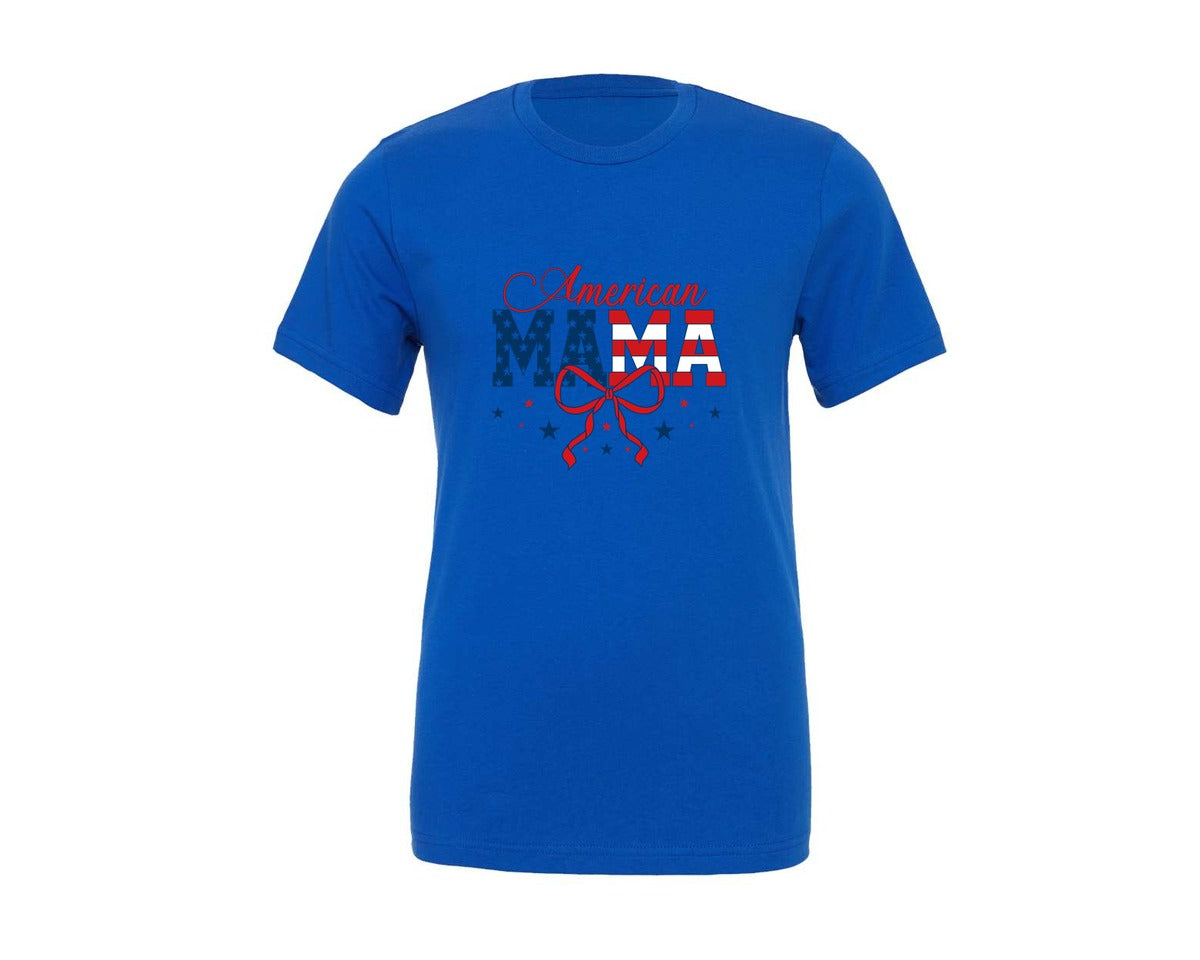 brand:Generic|color:True Royal Blue|american-mama-4th-of-july-mom-3-graphic-t-shirt