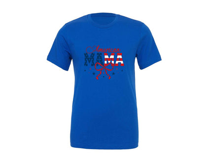 brand:Generic|color:True Royal Blue|american-mama-4th-of-july-mom-3-graphic-t-shirt