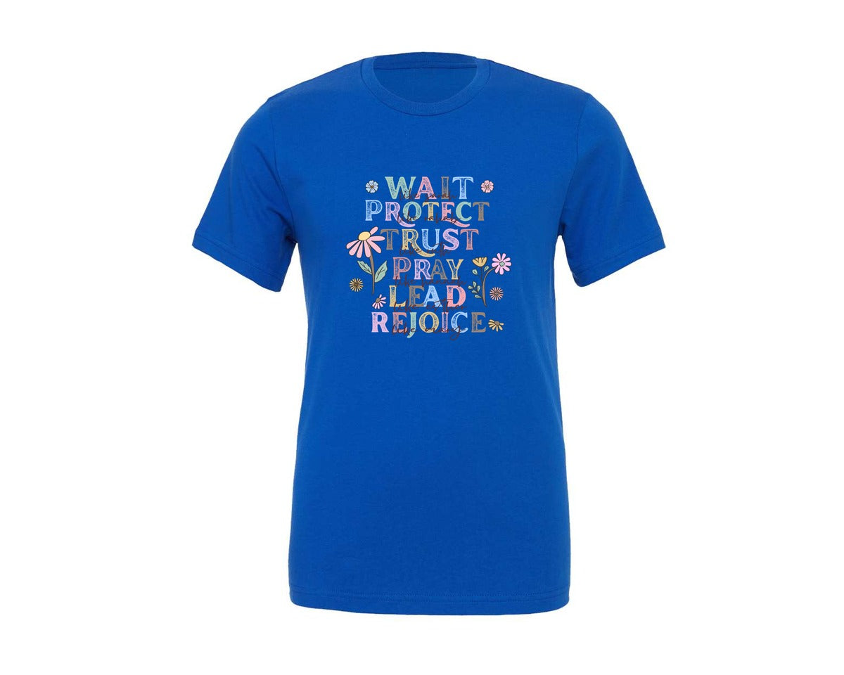 brand:Generic|color:True Royal Blue|easter-christian-quotes-graphic-t-shirt