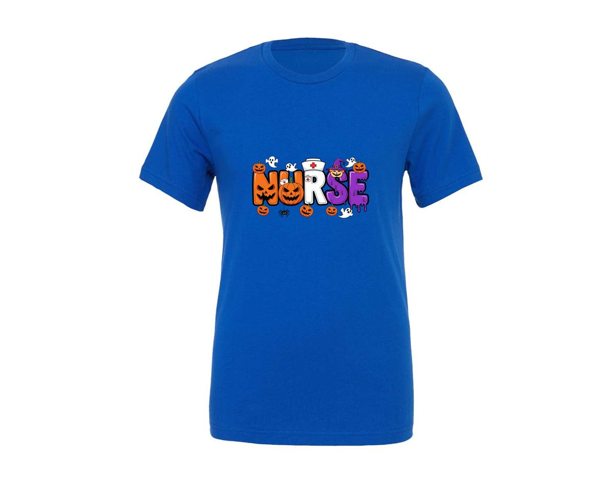 brand:Generic|color:True Royal Blue|nurse-fall-halloween-nursing-4-graphic-t-shirt