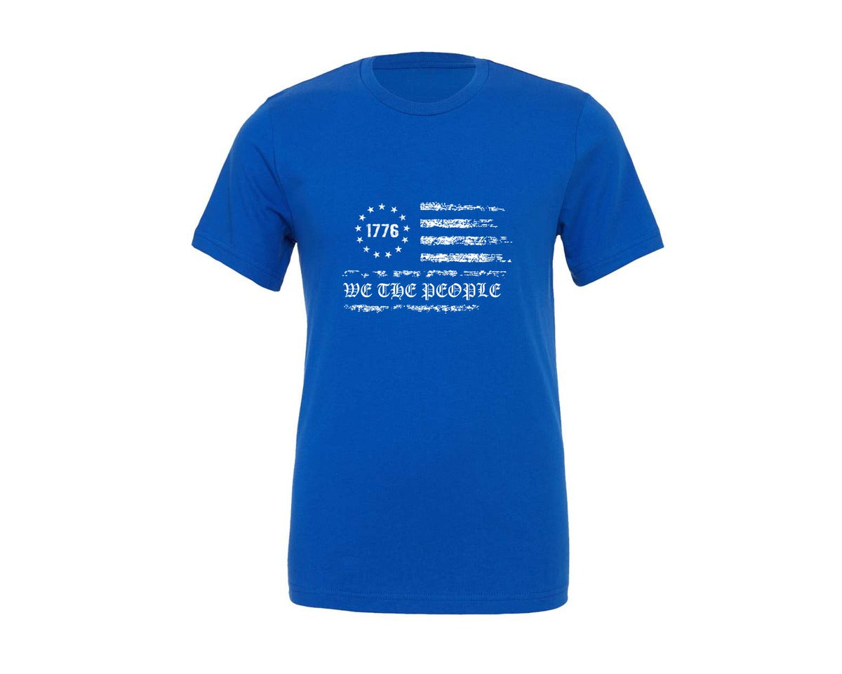 brand:Generic|color:True Royal Blue|we-the-people-1776-usa-flag-design-2-graphic-t-shirt