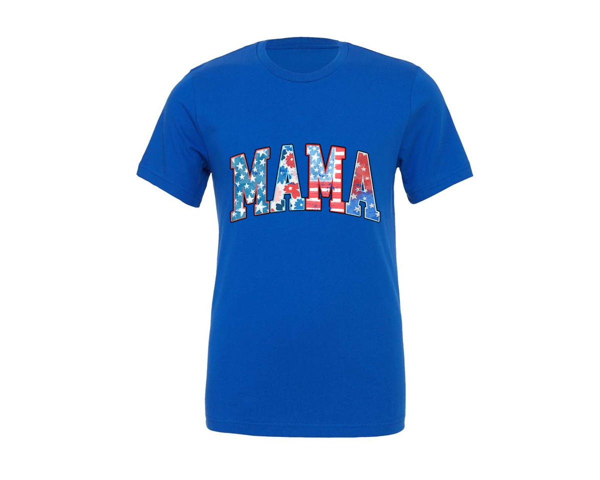 brand:Generic|color:True Royal Blue|american-mama-retro-4th-of-july-varsity-2-graphic-t-shirt