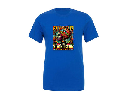 brand:Generic|color:True Royal Blue|i-am-black-history-african-american-graphic-t-shirt