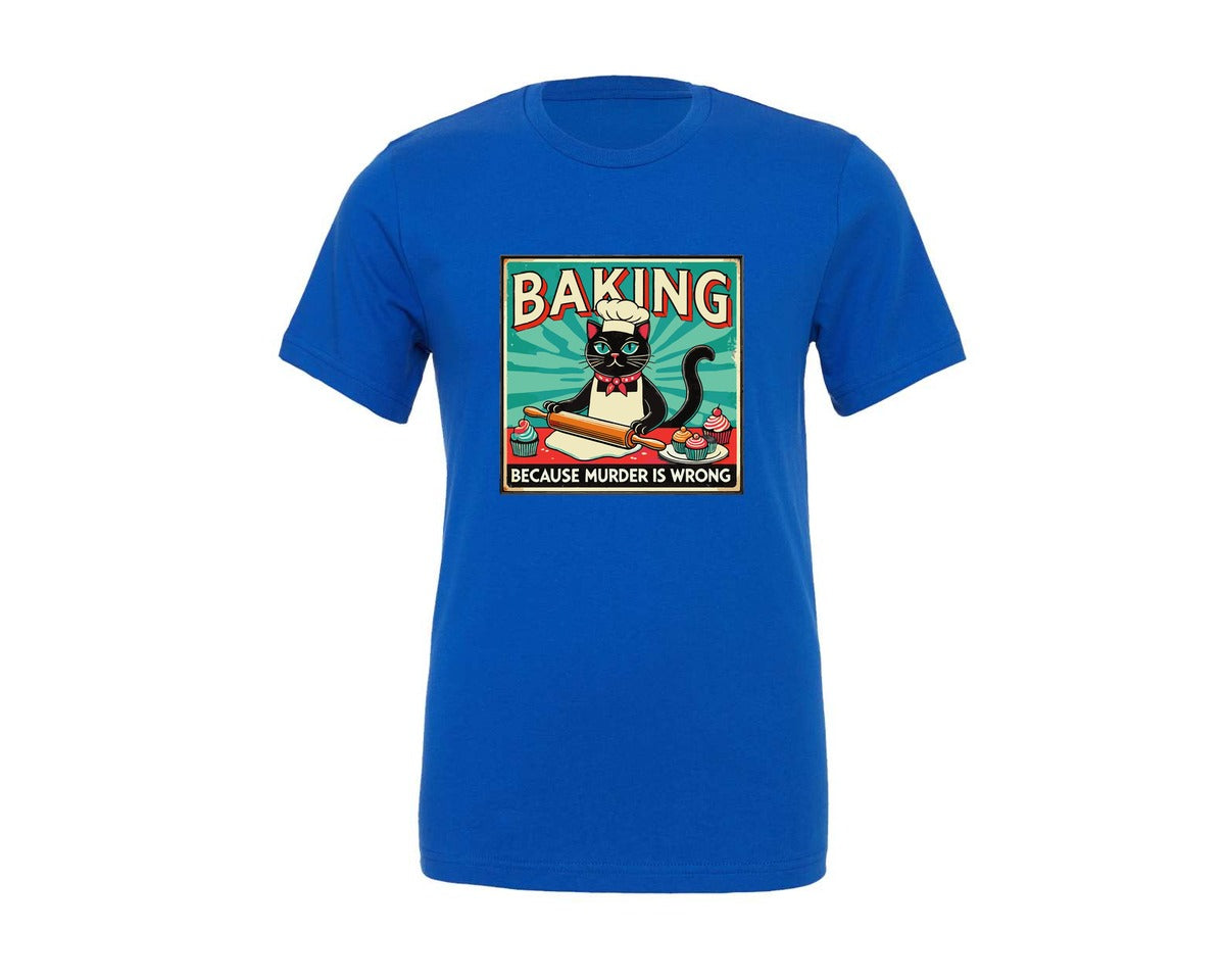 brand:Generic|color:True Royal Blue|baking-cat-grumpy-cat-graphic-t-shirt