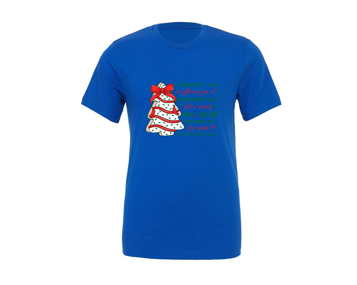 brand:Generic|color:True Royal Blue|christmas-tree-cake-coquette-3-graphic-t-shirt