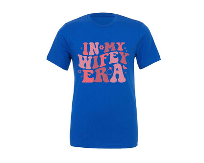 brand:Generic|color:True Royal Blue|in-my-wifey-era-trendy-bride-graphic-t-shirt
