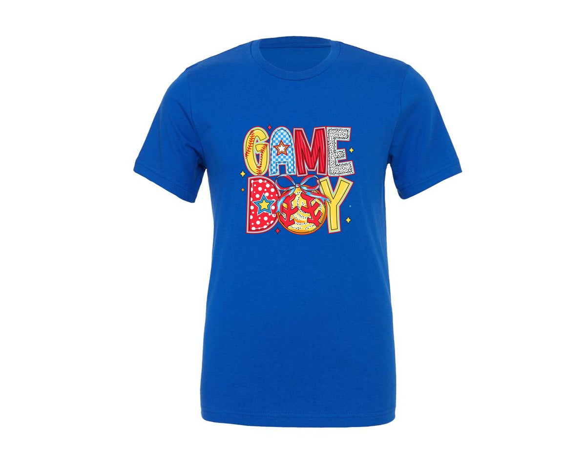 brand:Generic|color:True Royal Blue|game-day-softball-coquette-5-graphic-t-shirt