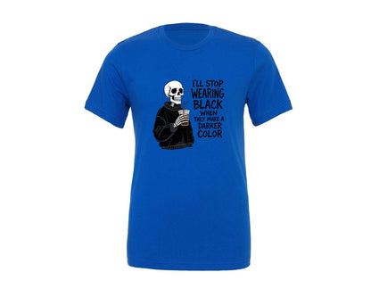 brand:Generic|color:True Royal Blue|skeleton-trendy-mental-health-graphic-t-shirt