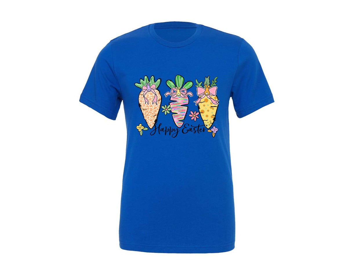 brand:Generic|color:True Royal Blue|happy-easter-carrot-doodles-brush-stroke-graphic-t-shirt