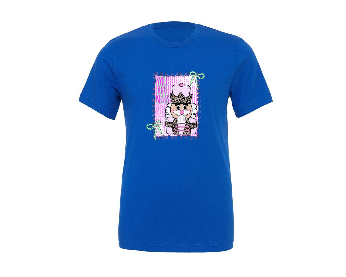 brand:Generic|color:True Royal Blue|christmas-nutcracker-doodle-frame-graphic-t-shirt