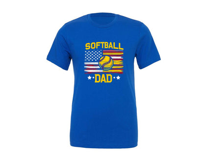 brand:Generic|color:True Royal Blue|american-softball-dad-softball-graphic-t-shirt