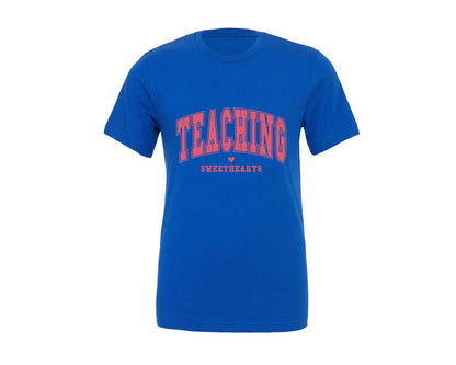 brand:Generic|color:True Royal Blue|retro-teacher-valentine-graphic-t-shirt