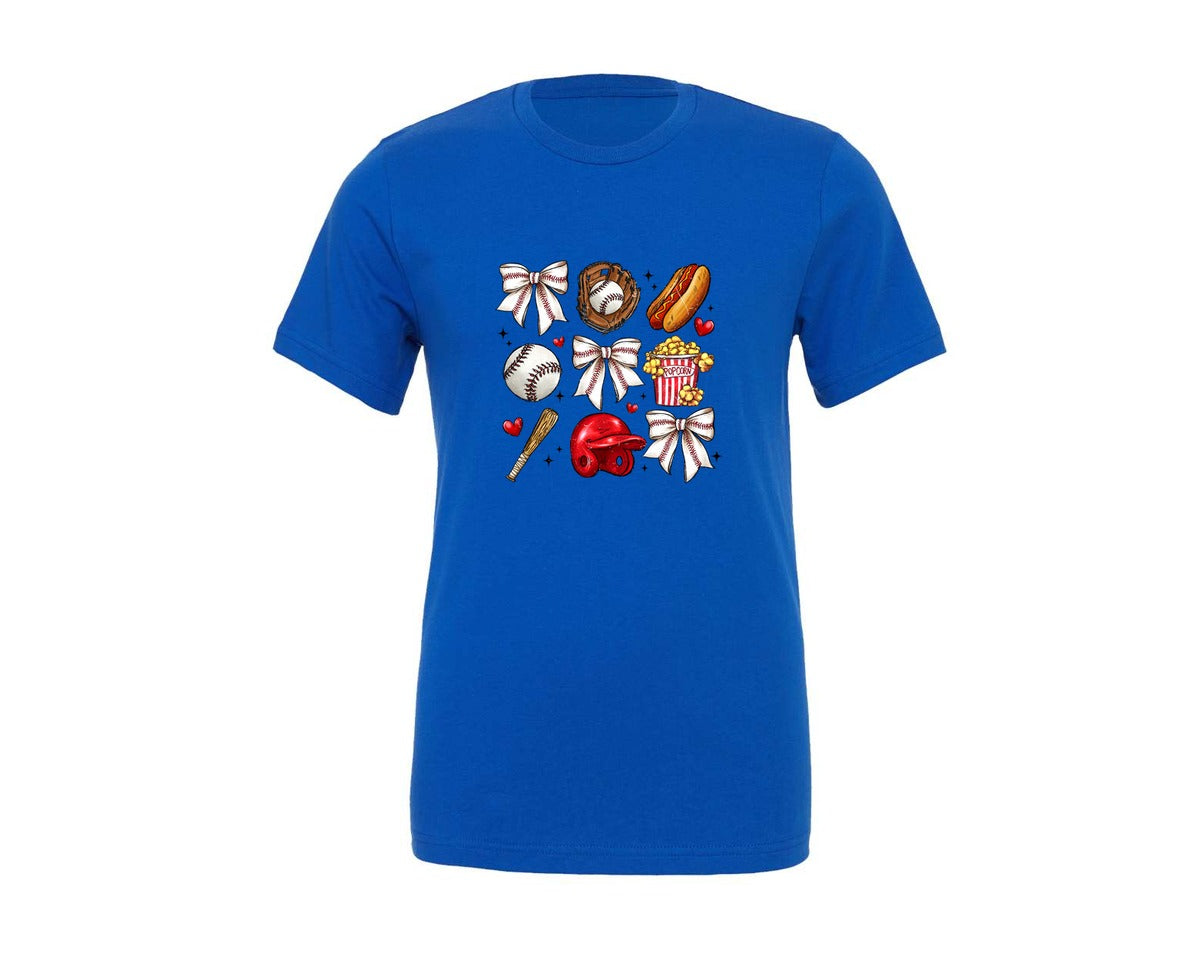 brand:Generic|color:True Royal Blue|baseball-game-day-baseball-bow-graphic-t-shirt