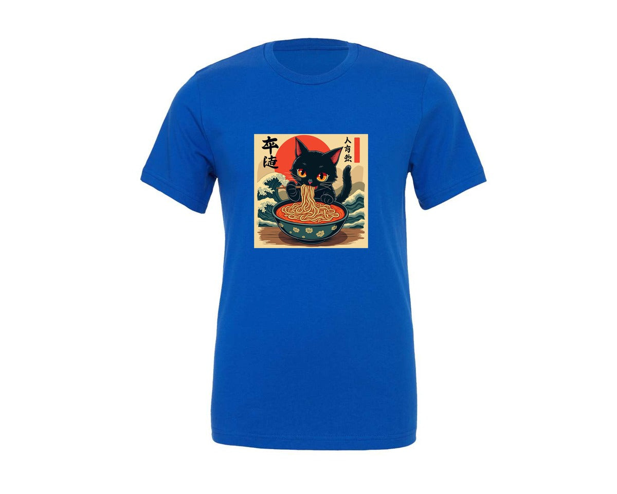brand:Generic|color:True Royal Blue|cat-ramen-japanese-funny-t-shirt-graphic-t-shirt