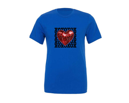 brand:Generic|color:True Royal Blue|xoxo-valentines-day-heart-file-graphic-t-shirt
