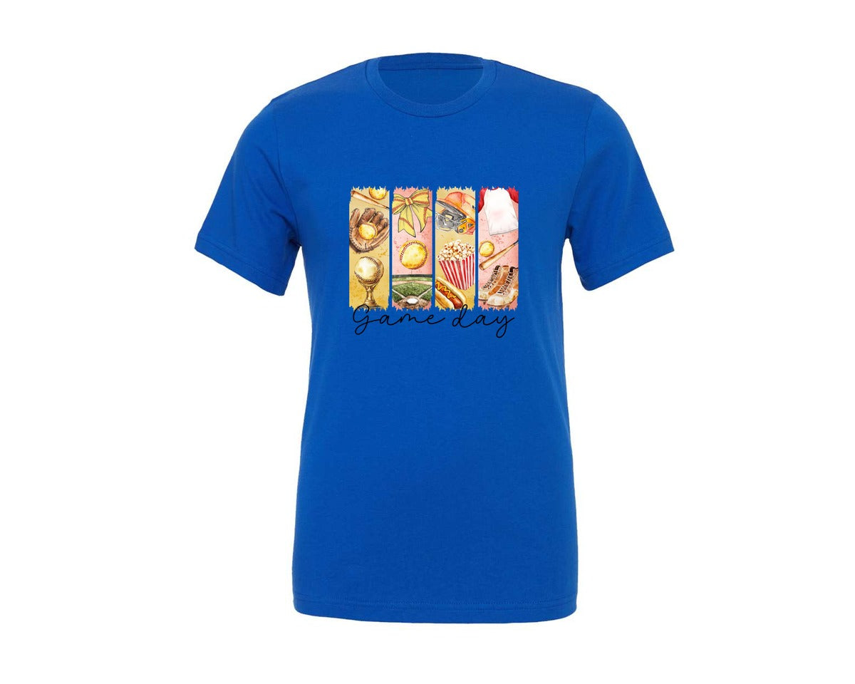 brand:Generic|color:True Royal Blue|preppy-game-day-graphic-t-shirt