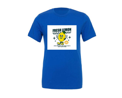 brand:Generic|color:True Royal Blue|lemon-cartoon-character-retro-design-graphic-t-shirt