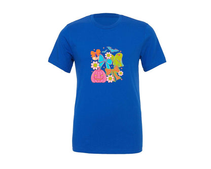 brand:Generic|color:True Royal Blue|neon-halloween-ghost-coquette-graphic-t-shirt