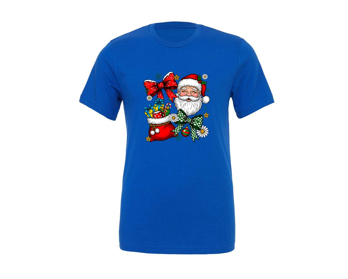 brand:Generic|color:True Royal Blue|santa-christmas-coquette-graphic-t-shirt