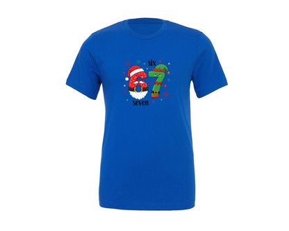brand:Generic|color:True Royal Blue|67-viral-meme-six-seven-christmas-graphic-t-shirt