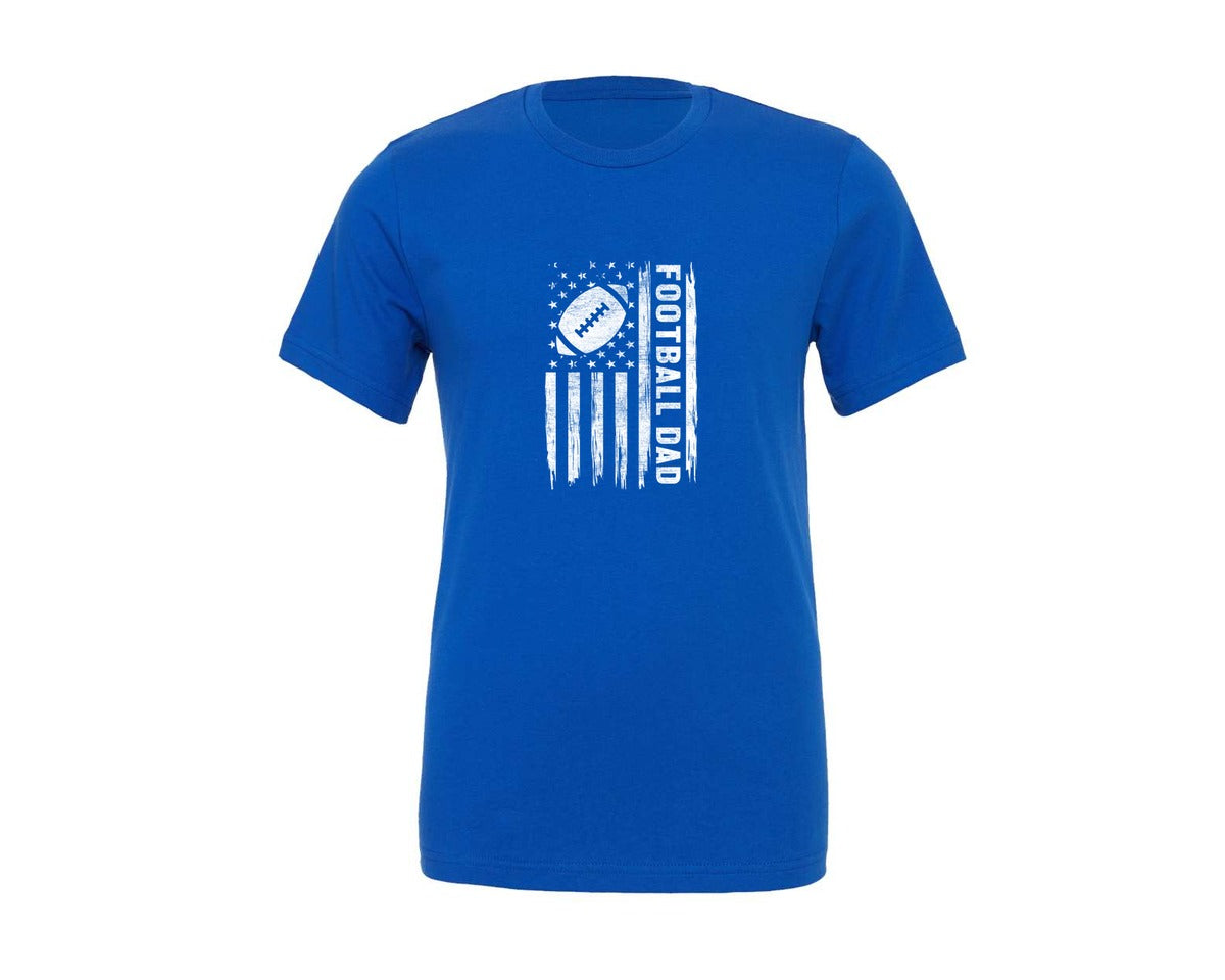 brand:Generic|color:True Royal Blue|football-dad-american-football-tshirt-graphic-t-shirt