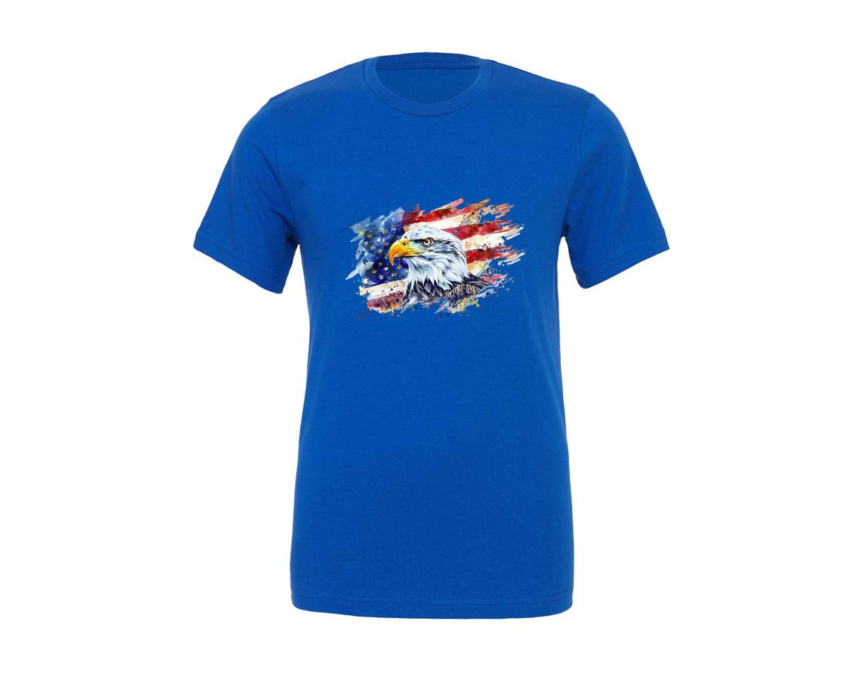 brand:Generic|color:True Royal Blue|eagle-usa-flag-america-4th-of-july-graphic-t-shirt