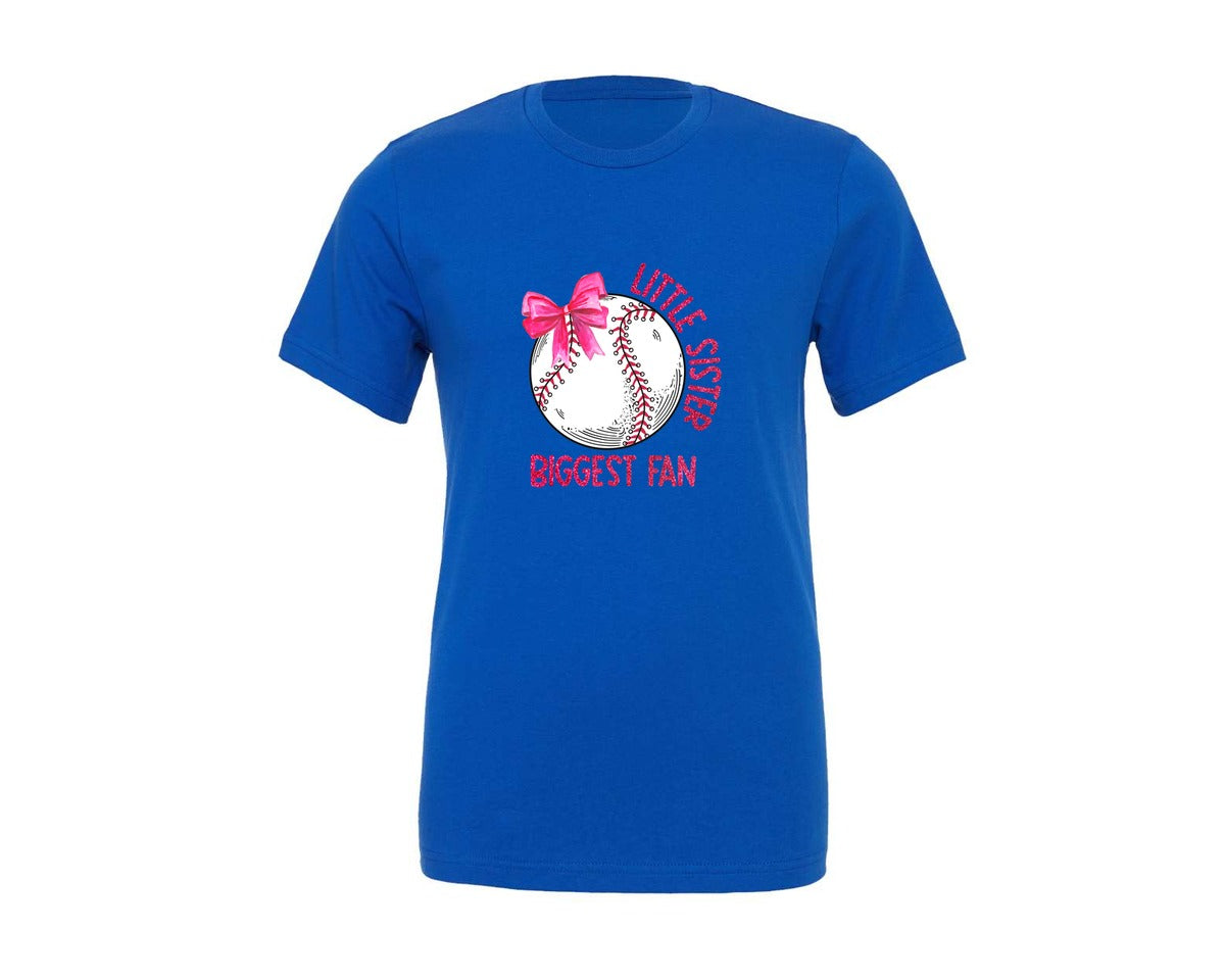 brand:Generic|color:True Royal Blue|baseball-sister-glitter-file-graphic-t-shirt