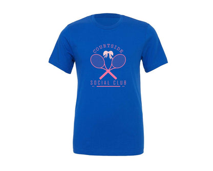 brand:Generic|color:True Royal Blue|vintage-tennis-courtside-sport-coquette-2-graphic-t-shirt