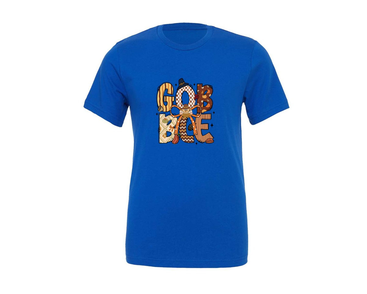 brand:Generic|color:True Royal Blue|gobble-thanksgiving-turkey-graphic-t-shirt