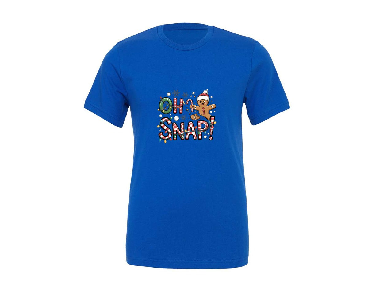 brand:Generic|color:True Royal Blue|oh-snap-christmas-gingerbread-shirt-graphic-t-shirt