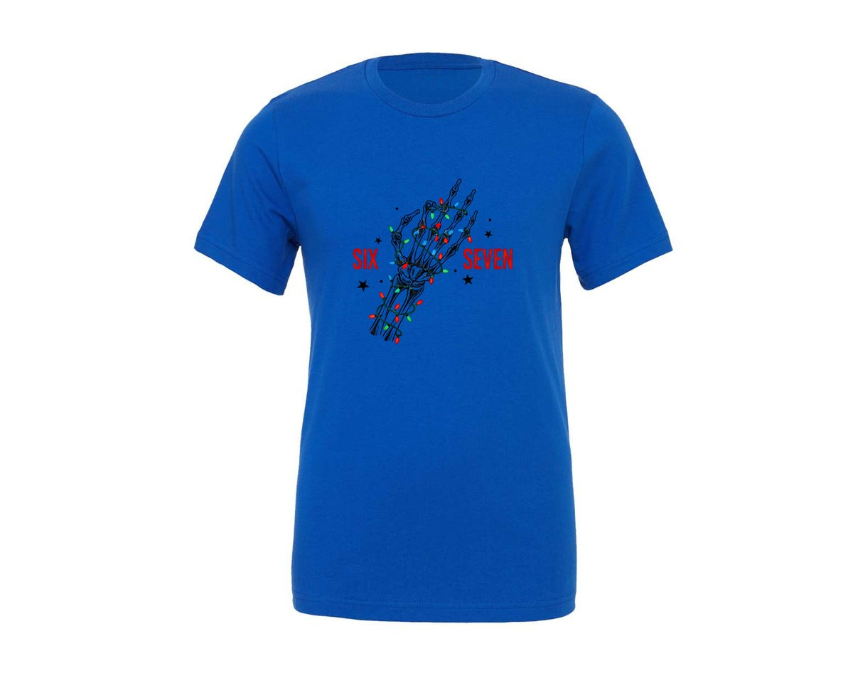 brand:Generic|color:True Royal Blue|christmas-skeleton-6-7-pngfunny-6-7-graphic-t-shirt