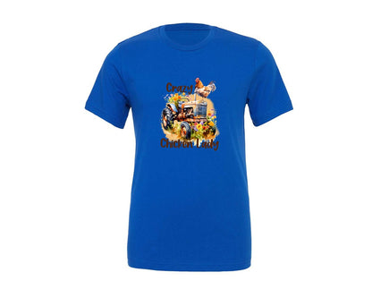 brand:Generic|color:True Royal Blue|chicken-for-wildflower-graphic-t-shirt