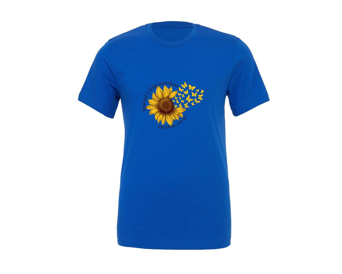 brand:Generic|color:True Royal Blue|spread-sunshine-sunflower-graphic-t-shirt
